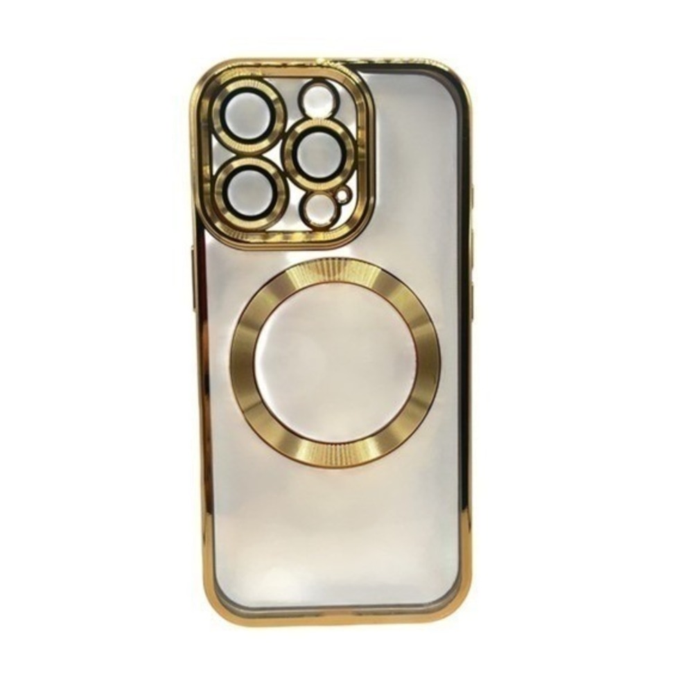 iPhone 16‎ Pro Max Clear Protective Case Gold Metallic Trim NEW
